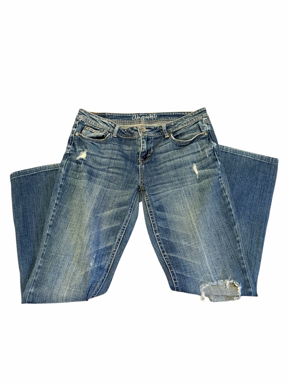 Aeropostale Blue Distressed Women's Bootcut Jeans Size 8 Regular